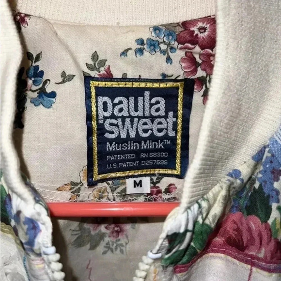 NWT Vintage Paula Sweet Muslin Mink Fringed Zip Cardigan Medium 80’s - Picture 2 of 5